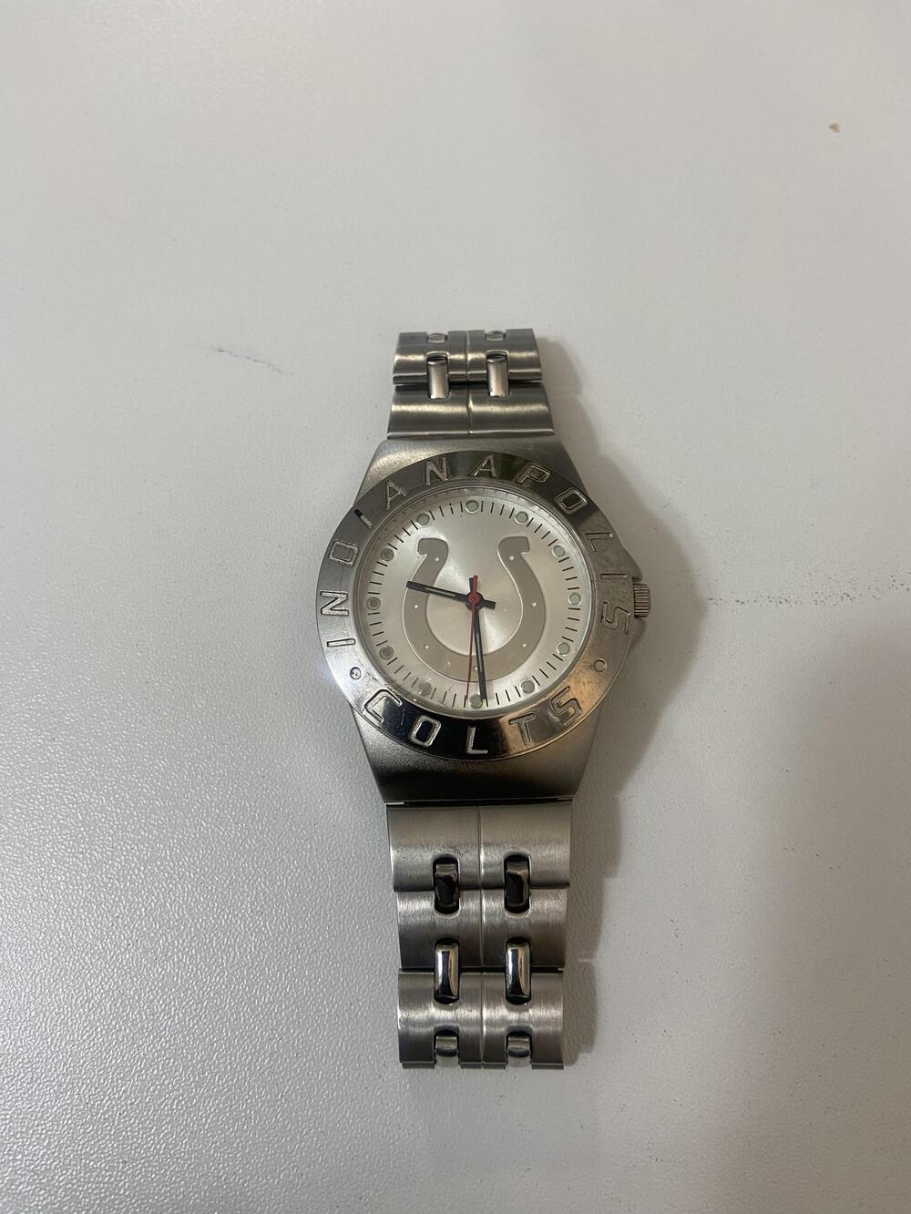 Indianapolis Colts Watch Mens Stainless Steel NFL Football Quartz Analog Silver